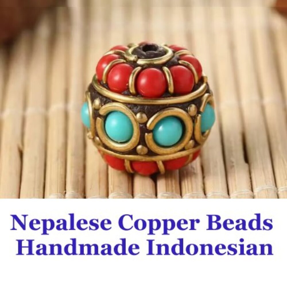 Nepalese Copper Bead - Handmade Indonesian Bead